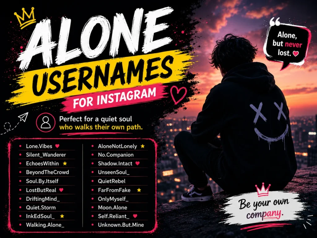 Alone Usernames for Instagram: 180+ Aesthetic Ideas