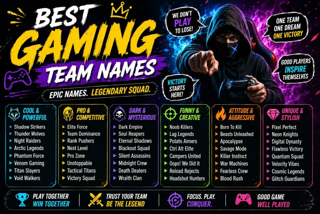Best Gaming Team Names: 300+ Cool, Funny & Unique Ideas