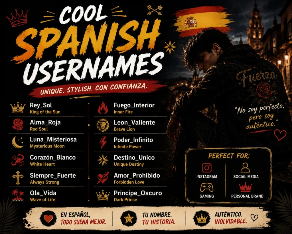 Cool Spanish Usernames: 150+ Unique & Aesthetic Ideas