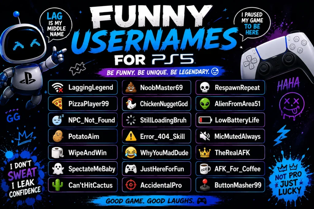 200+ Funny Usernames for PS5: Best Gamertag Ideas