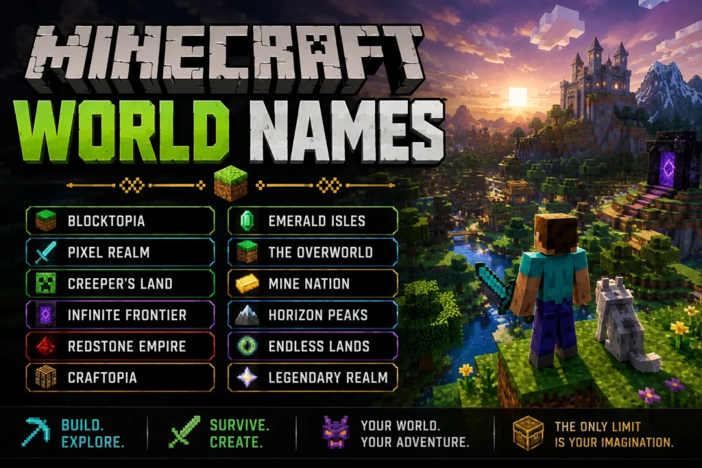 Minecraft World Names: 250+ Cool, Funny & Aesthetic Ideas