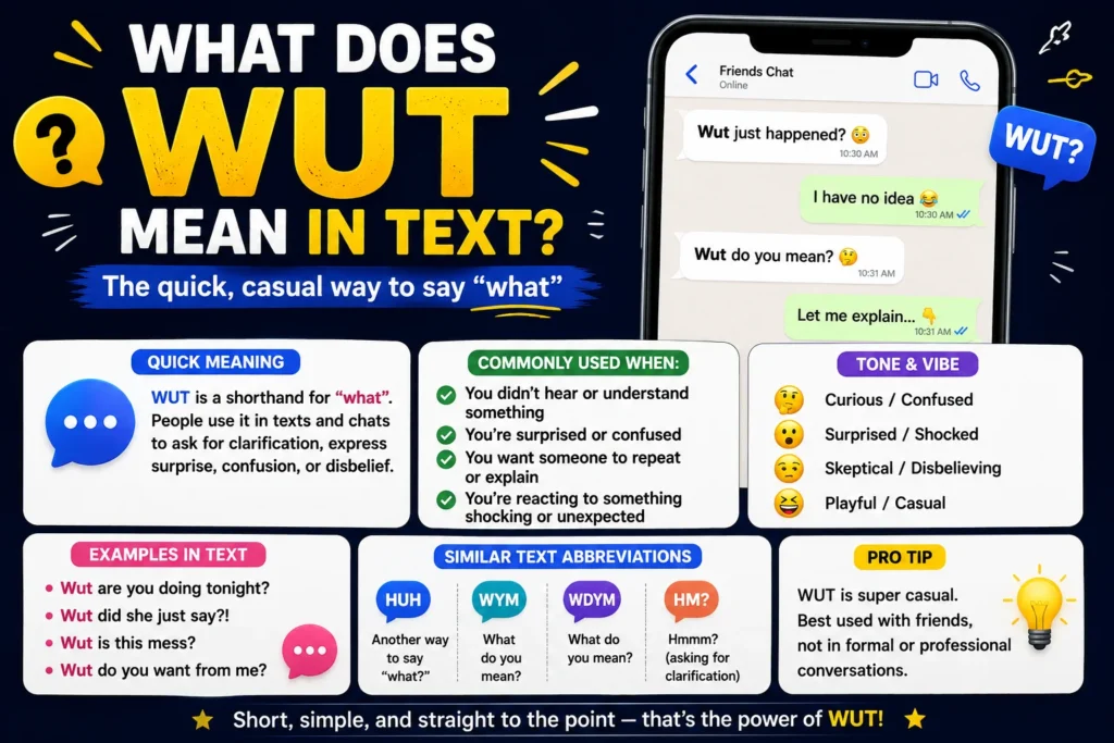 What Does Wut Mean in Text? Slang Meaning & Examples